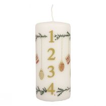 Adventskalenderljus Adventsljusljus vit 150/65mm