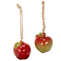 Artikel Höstdekoration äpple keramik för upphängning 5 cm 4 st