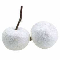 Dekoräpplen vita med glitter 5,5–6,5cm 12st