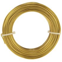 Artikel Guldfärgad aluminiumtråd, 2 mm, 60 m, 500 g, böjbar tråd för dekoration och smycken.