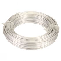 Aluminiumtråd aluminiumtråd 3mm smycketråd vit-silver matt 500g