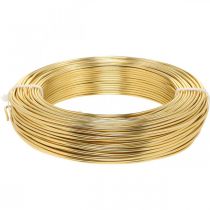 Aluminiumtråd guld Ø2mm dekortråd hantverkstråd rund 500g 60m