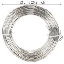 Artikel Aluminiumtråd, silver, 3 mm, hobbytråd för kreativa projekt, 1 kg
