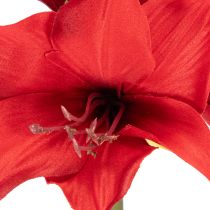 Artikel Konstgjord röd amaryllisblomma med stjälk, blomsterdekoration till jul, 50 cm