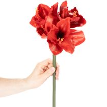 Artikel Konstgjord amaryllisblomma, röd, lång stjälk, för vas och arrangemang, 77 cm