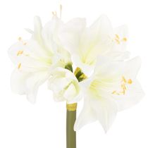 Artikel Konstgjord amaryllisblomma, vit, med stjälk, advent och jul, 50 cm