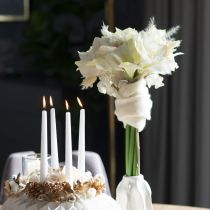 Artikel Konstgjord amaryllisblomma, vit, med stjälk, advent och jul, 50 cm