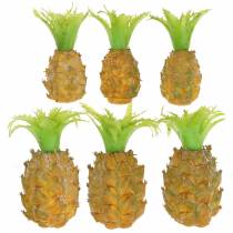Artikel Mini ananas konstgjord H6,5cm - 8cm 6 st
