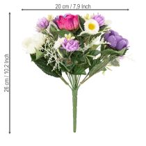 Artikel Konstgjord blombukett med anemoner, vårdekoration, mångsidig i modern design, 26 cm