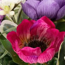 Artikel Konstgjord blombukett med anemoner, vårdekoration, mångsidig i modern design, 26 cm