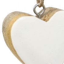 Hänge trähjärtan dekorativa hjärtan vit Ø5-5,5cm 12st