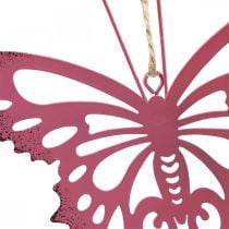 Hänge butterfly deco metall rosa rosa 8,5x9,5cm 6st