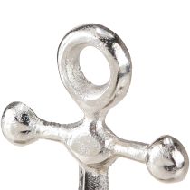 Artikel Ankardekoration Metall på träbotten Silver Naturlig H21cm