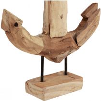 Artikel Ankardekoration trä metall med bas teak maritim 26x7x38cm