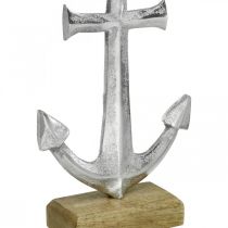 Ankare i metall, sommardekor, nautisk dekoration Silver, natur H24,5cm