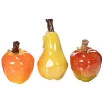 Artikel Konstgjord fruktset Äpple Päron Dekorativt Höst 12cm 3st