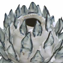 Dekorativ vas konstchock keramisk blå, vit Ø9,5cm H9cm