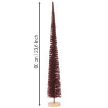 Artikel Dekorativ julgran, smal julgransfigur på träbas, 60 cm