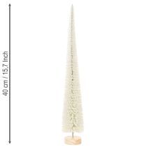 Artikel Dekorativ julgran med träfot för vinterdekoration, 40 cm, 3 stycken