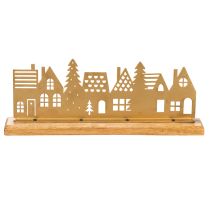 Artikel Hussilhuettdekoration advent på träbas 29 cm