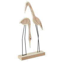 Artikel Stativ träfigur kranpar natur 27,5×13cm 2 st