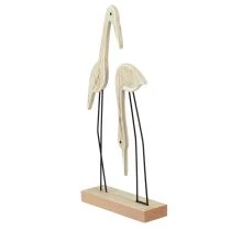 Artikel Stativ träfigur kranpar natur 27,5×13cm 2 st