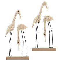 Artikel Stativ träfigur kranpar natur 27,5×13cm 2 st