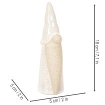 Artikel Dekorativ gnomfigur, ljus keramik, skandinavisk stil, 18 cm, 3 stycken