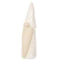 Artikel Dekorativ gnomfigur, ljus keramik, skandinavisk stil, 18 cm, 3 stycken
