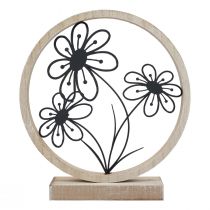 Artikel Metall blommor bordsdekoration trä metall vårdekoration H19cm