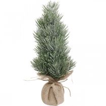 Minijulgran konstsnöat i en säck H33cm