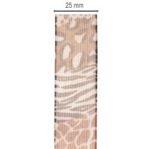 Artikel Dekorativt band, djurtryck, leopardmönster, presentband, 25 mm brett, 20 m långt