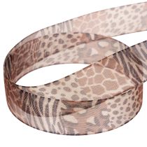 Artikel Dekorativt band, djurtryck, leopardmönster, presentband, 25 mm brett, 20 m långt