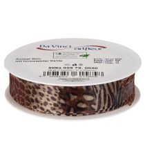Artikel Dekorativt band, djurtryck, leopardmönster, presentband, 25 mm brett, 20 m långt