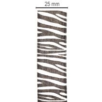 Artikel Presentband med zebratryck, 25 mm brett, 20 m långt