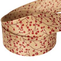 Artikel Dekorativa bandgrenar med röda glitterbär, 40 mm x 15 m