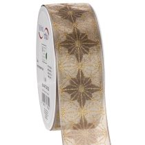 Artikel Dekorativt band med stjärnor, presentband med formstabil kant, 40 mm brett, 20 m långt