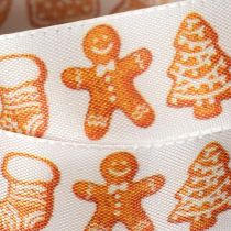 Artikel Presentband med pepparkaksfigurer. Festligt band för julklappar. 25mm x 18m.
