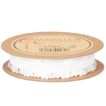 Artikel Dekorativt vitt band med hjärtan för kreativa pysselidéer, 20 mm x 15 m
