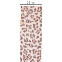 Artikel Presentband med djurmönster leopard, 25 mm brett, 18 m långt