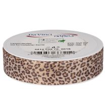 Artikel Presentband med djurmönster leopard, 25 mm brett, 18 m långt