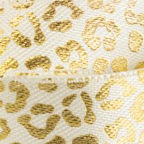 Artikel Band Leopardmönstrat Sidenband Krämfärgat Guld 15mm 18m