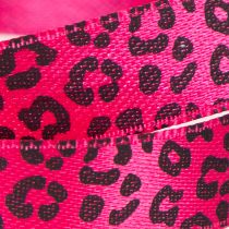 Artikel Dekorativt band med leopardmönster, rosa, 15mm x 18m