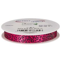 Artikel Dekorativt band med leopardmönster, rosa, 15mm x 18m