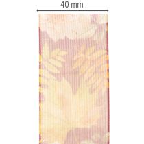 Artikel Presentband i höstfärger, organzaband med blommönster, 40mm, 15m