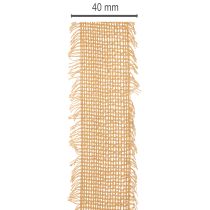 Artikel Dekorativt bomullsband, rustik stil, med fransar, 40 mm, 30 m