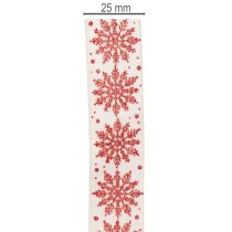 Artikel Dekorativt band med snöflingor, presentinslagning, vinter, 25mm x 20m
