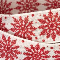 Artikel Dekorativt band med snöflingor, presentinslagning, vinter, 25mm x 20m