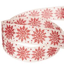 Artikel Dekorativt band med snöflingor, presentinslagning, vinter, 25mm x 20m