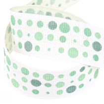 Artikel Band Turquoise Dots Maritime Cotton Ribbon 25mm 18m